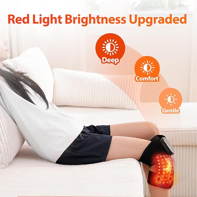 Red Light Therapy Knee Brace, Cordless Knee Massager, 660nm&850nm Near Infrared Light Therapy for Knee/Elbow/Shoulder, Christmas Birthday Gifts for Women Men
