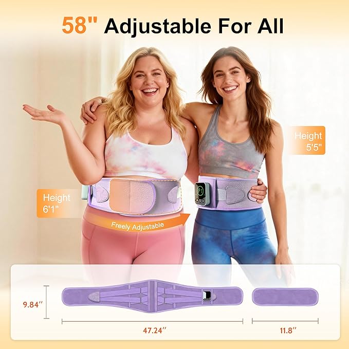 Graphene-Infused Cordless Heating Pad with Massager for Back, 5000mAh Rechargeable Portable Lower Back Massager with 3 Heat 3 Vibration with 20/30/40 mins Timer Options, Gifts for Women Men Mom Dad