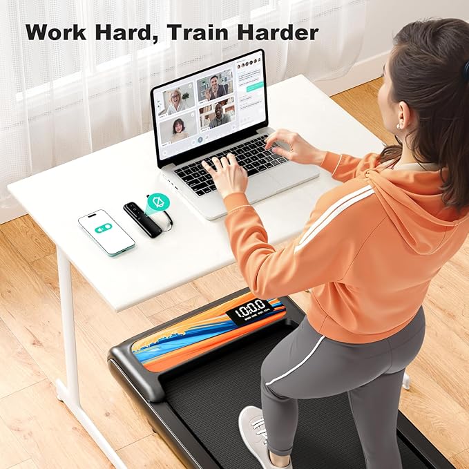 Walking Pad Treadmill, 3 in 1 Under Desk Treadmills for Home Office w/2.5HP Motor/4.0MPH, Walking Pad w/Safety Handle/Remote & LED Display, Portable Treadmill Supports Up to 300lbs