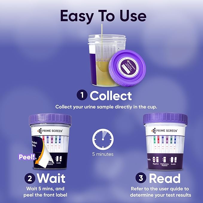 Prime Screen Multi Drug Urine Test Cup -6 Panel-Testing THC Marijuana(THC 50), BZO, COC, mAMP, OPI, OXY, C-CUP-CDOA-564[100 Pack]