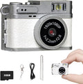 Mini Digital Camera, Retro Camera, 1080P Tiny Keychain Camera with 32GB Card, Small Nostalgia Pocket Video Recorder Photo for Travel Hiking Recording(White)