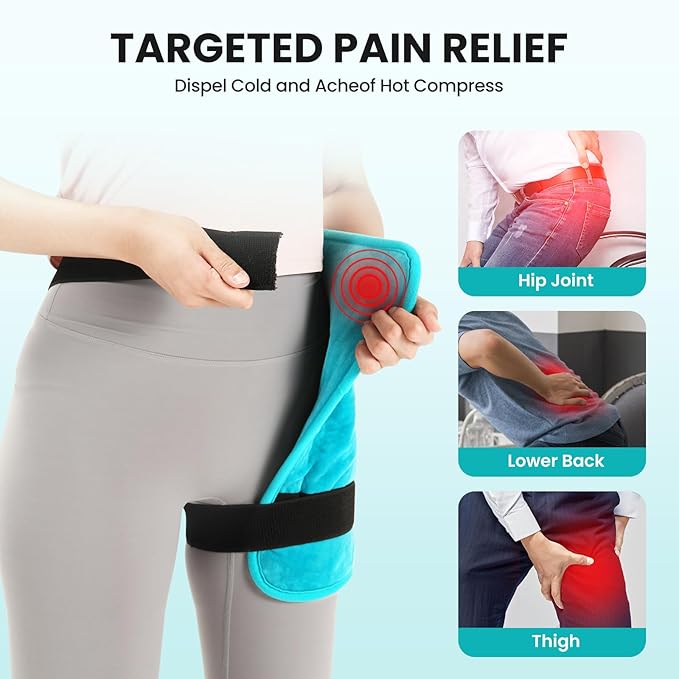 TABEKE Hip Heating Pad for Hip/Sciatica Pain Relief, Hip Support Brace, Lower Back/Thigh/Buttock Electric Heat Pad, Hot Physical Therapy Devices for Men, Women