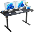 ERGOMAKER Electric Standing Desk, 55" x 23.6" Height Adjustable Sit Stand Desk with Splice Board for Home Office, Computer Table Memory Preset (Black Frame, Black Desktop)