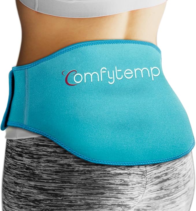 Comfytemp Back Ice Pack for Lower Back Pain Relief Product, Reusable Gel Lumbar Wrap for Sciatica Injury, Hot Cold Compress Brace for Herniated Disc, Waist Surgery Recovery Must Have - Blue