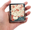 Metal 7 Day Pill Organizer, Weekly Pill Case with 8 Compartments, Travel Pill Box for Purse & Pocket, Small Medicine & Vitamin Organizer with PP Dividers (Sakura Lucky Cat)