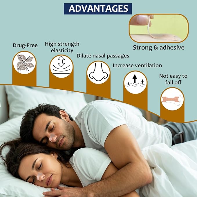120Pcs Nasal Strips for Snoring, Nose Strips for Breathing, Snoring Aids for Men & Women, Helps Reduce Snoring & Improves Sleep (120)