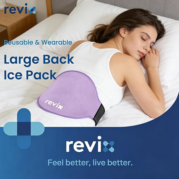 REVIX Extra Large Ice Pack for Back, 2 Packs, Reusable Gel Ice Pack Wrap for Lower Back, 13.4” x 11”, Cold Compress Therapy for Waist, Lower Lumbar, Tailbone Discomfort Relief, Muscle Relaxation