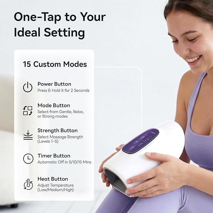 vrenmol Air Compression Hand Massager with Heat: Wrist Heating Electric Hand Massager, 3 Modes Dual-Effect Massage Tools 5 Temperature 5 Intensities Rechargeable Home Gift for Women Men