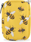 Portable Pills Organizer for Purse, Pill Cases Organizers 7 Day Medicine Travel Case, Personal Week Pill Organizer Cute Zipper Medication Bag Containers for Vitamin, Supplement (Bees)