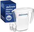 Seychelle pH2O Alkaline Water Filter Pitcher - pH Enhancing Filtration - USA-Made Filter, 64oz