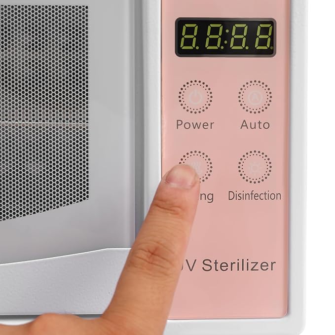 Sterilizer for Esthetician, 10L Large Capacity Sterilizer for Nail Tools, UV Light Nail Tools Cleaning Machine, Cleaning Cabinet for Home Use, Barbers, Beauty Salons, and Spas, 110V 160W (Pink)