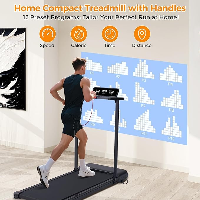 Walking Pad with Handle Bar and Incline, 3.0HP Under Desk Treadmill for Home Small Space, 0.6-7.6MPH Portable Walking Pad Treadmill with Handles, 350LBS, 2026 Upgrade