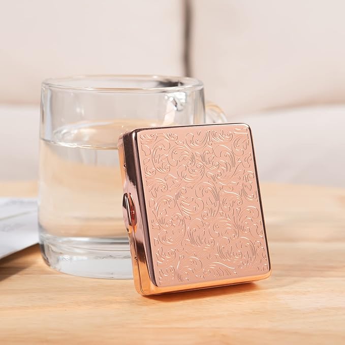 Fashion Elegant Medicine Portable Double Protection Switch Metal Travel Pill Box (7 Days) /8 Compartment (Pink)