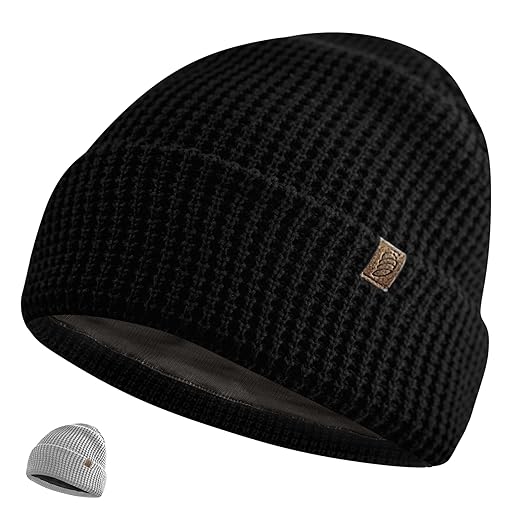.E-M-F Beanie - Organic Cotton with EcoShield™ Bamboo Lyocell Fara-Day Silver Liner - Hat Cap Ideal for Everyday 5 G, B T, Smart Meter & Wi Fi environments - Black