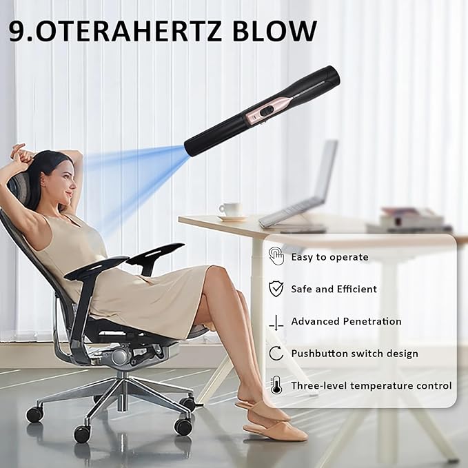 9.0 Terahertz Wand Electric THZ Therapy Blower Portable Quantum Wellness and Body Massage Instrument Water Enhancement with Terahertz Frequency for Women and Men