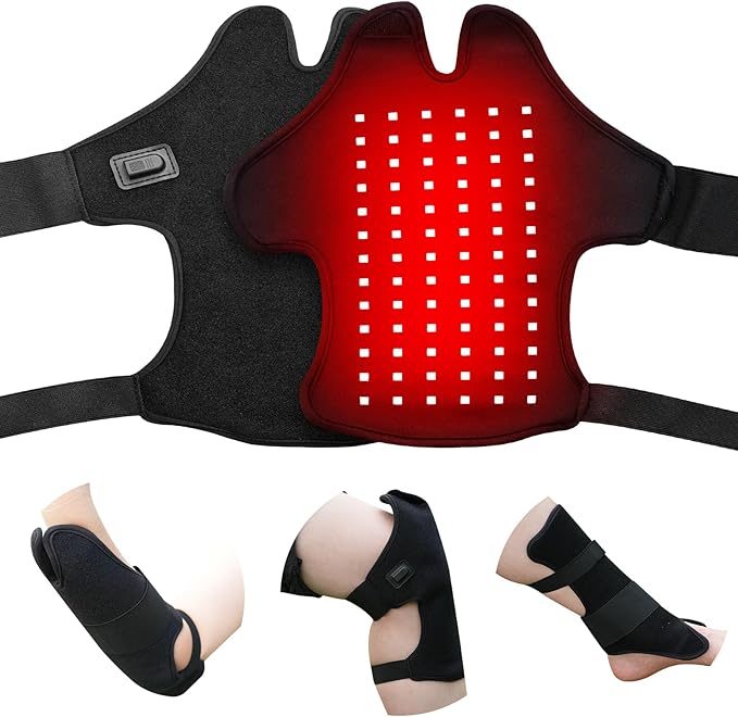 Multi-Functional Red Light Therapy Belt for Neck, Knee, Feet, Hands, etc. 660nm & 850nm Near-Infrared Light Therapy Wrap Devices with Heat for Body, Massager Mat for Pain Relief at Home