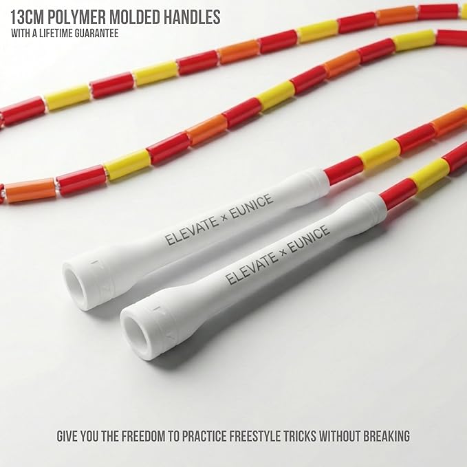 Elevate Rope Professional Beaded Jump Rope - 3m Adjustable, Quality Beads & Poly Cord - For Freestyle, Cardio & Tricks - All Levels & Indoor/Outdoor Use