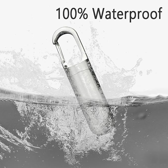 Keychain Pill Container Titanium, Pill Holder Travel Hide Portable Pill Case BPA Free, Waterproof Pill Fob Capsule, Small Pocket Size Pills Carrier for Outdoor Emergency First Aids