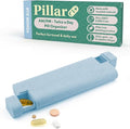 Pillar AM/PM Pill Box Organizer Two Times a Day | Aesthetic 7 Day Tablet Organizer 2 Times A Day | Beautiful Weekly Pill Box for Day and Night Medication (Powder Blue)