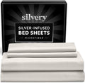 Silvery Silver Infused Bed Sheets Set - Ultra-Soft Temperature-Regulating Fabric with Self-Cleaning Technology™ That Stays Fresh 3X Longer for Hygienic Sleep
