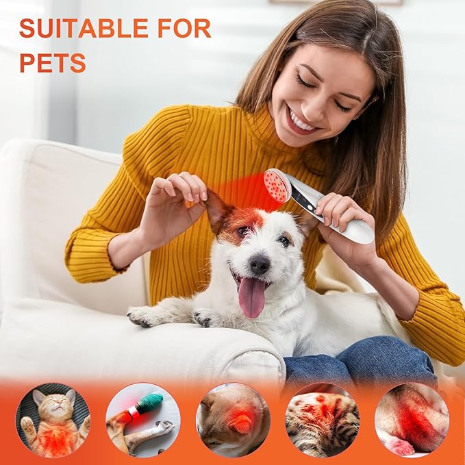 Portable Red Light Therapy, Handheld Red Light Therapy for Body, Near Infrared Light Therapy 660nm & 850nm at Home, Sliver