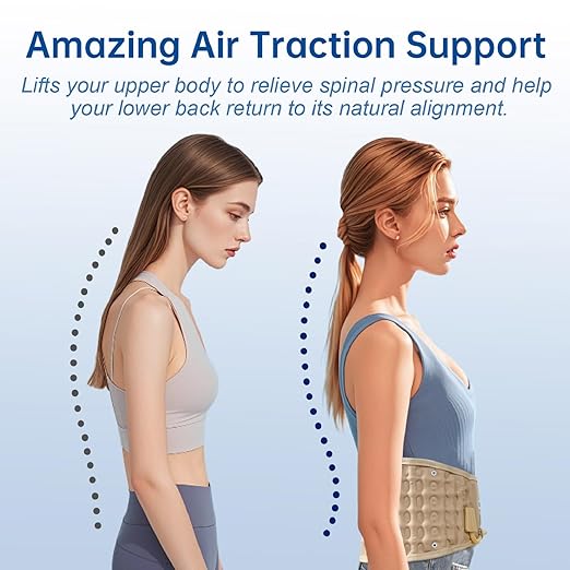 HONGJING Back Decompression Belt Lumbar Support for Back Pain Relief Lower Back Traction Device, One Size Fits 29-49 Waist