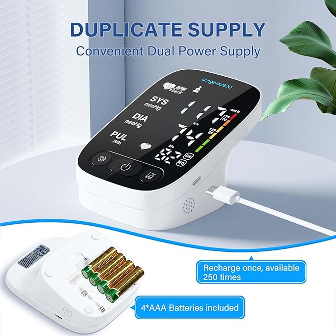 Blood Pressure Monitor for Home Use, Automatic BP Machine Digital High Blood Pressure Monitors with Large Cuff 8.7"-16.5" for Upper Arm & Accurate Readings