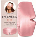 Silk Sleep Mask for Side Sleepers, Eye Mask for Sleeping Women Men, Face-Hugging Padded Eye Cover, 100% 22 Momme Pure Mulberry Silk, Soft Light Blocking Mask for Travel, Naps & Shift Workers (Pink)