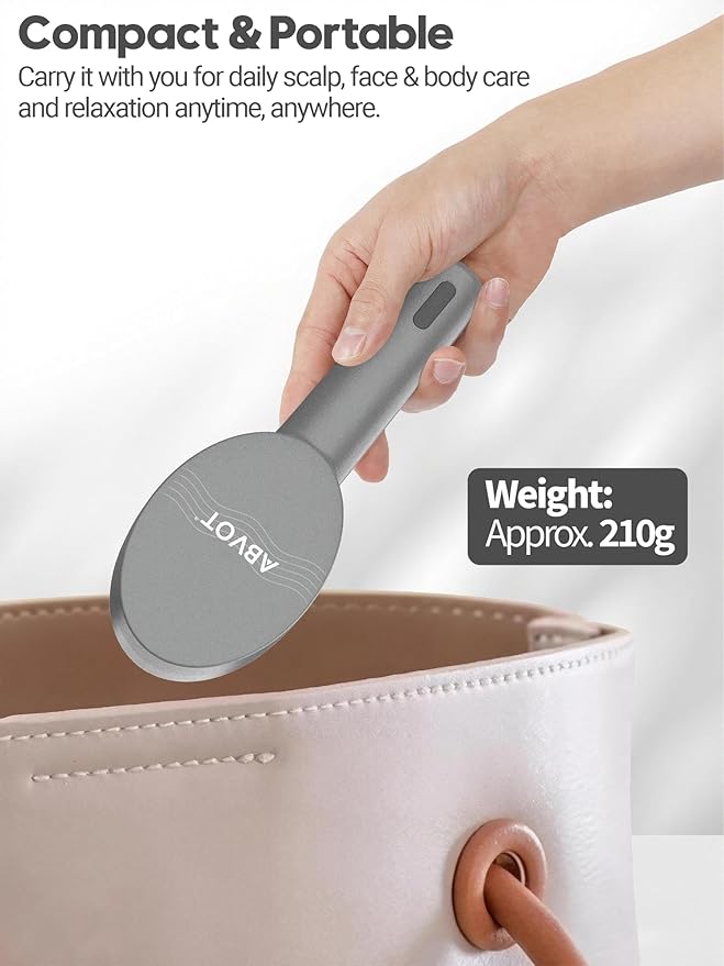 3-in-1 Electric Scalp Massager Brush, Vibrating Scalp Massager Comb with Hair Oil Applicator for Scalp/Face/Body Relaxation, Portable Massager Tool for Home & Travel, Gift for Men & Women(Grey)