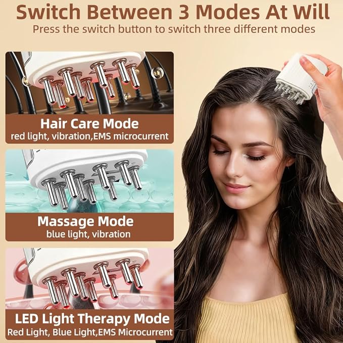 Scalp Massager and Hair Applicator, Scalp Applicator Brush for Hairs Growth & Care, Electric Massage Comb, Suitable for Home, Travel