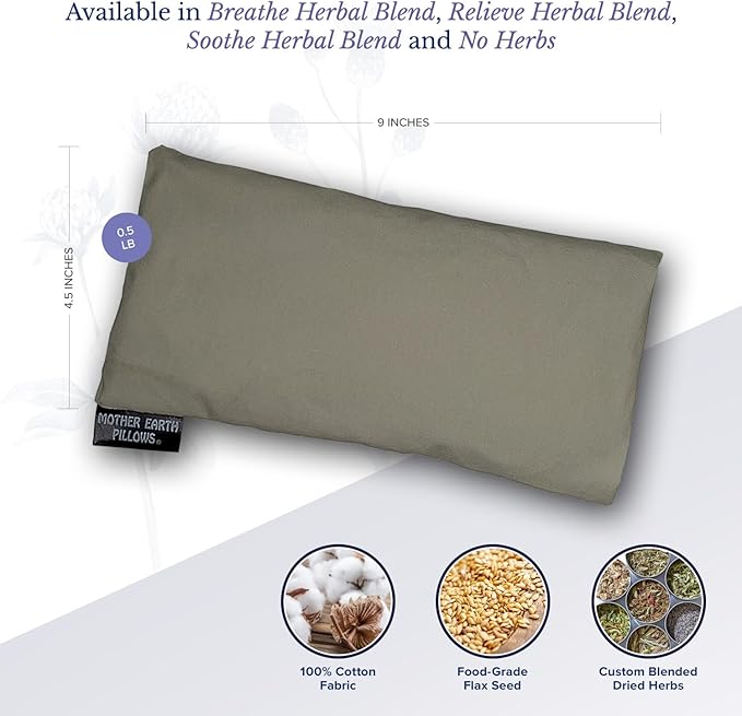 Mother Earth Pillows Therapeutic Eye Pillow (Sage - Breathe Herbal Blend)