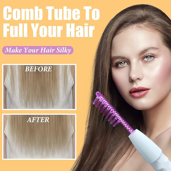 High Frequency Facial Wand - Uaike 6 in 1 Violet Portable Handheld High Frequency Facial Machine with 6 Pcs Purple Glass Tubes - at Home Face Skin Wand Device for Neck/Body/Hair/Face