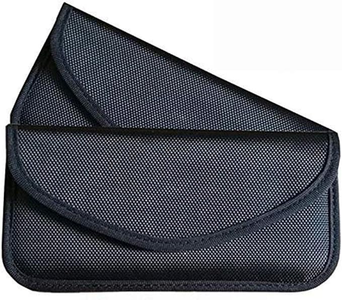 Faraday Key Fob Protector (2 Pack), Premium Faraday Bag/Pouch, Car Key Signal Blocker, Signal Blocking Bag for Cell Phone Privacy P (Black)