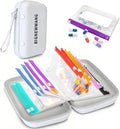 Extra Large Weekly Waterproof Pill Organizer Set, Reusable Pill Bags with 14 Coded AM PM Pouches for Home and Travel, 7 Day Portable Medicine Pill Case for Fish Oils, Vitamins and Daily Meds (White)