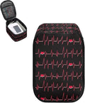 Heartbeat Print Blood Pressure Monitor Case with Mesh Pockets Portable Travel Storage Case for Blood Pressure Monitor and Accessories