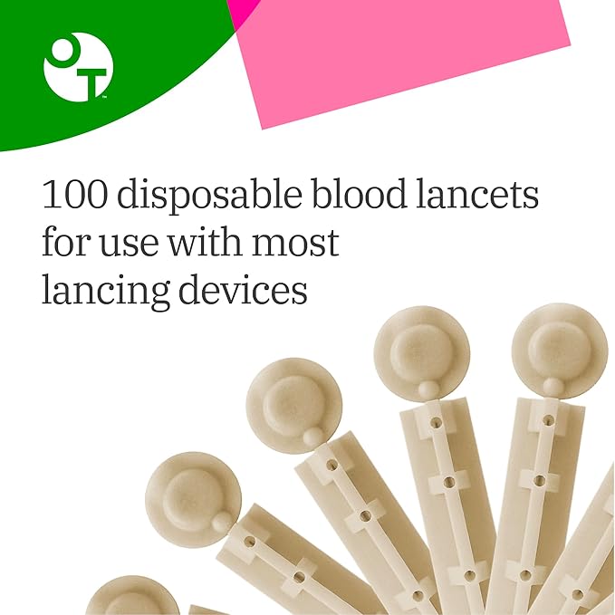 OneTouch Ultra Soft 2 Lancets | Fine 30G Lancets for Blood Testing | Compatible with Most Lancing Devices | Diabetic Lancets for Blood Glucose Monitor Kit, 1 Box (100 Lancets)