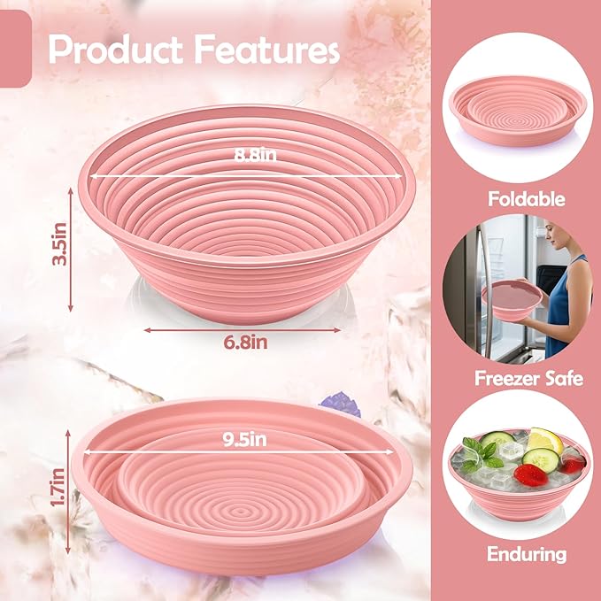 XANGNIER Face Bowl for Ice – Collapsible Silicone Facial Ice Bath Bowl for Cold Plunge Therapy, Skin Tightening & Acne Relief – Portable Spa Tool for Home & Travel, Pink