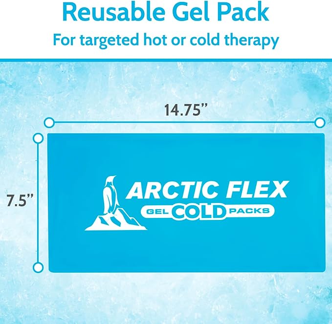 Arctic Flex Gel Replacement Packs - Ice Packs Reusable for Back Ice Brace - Hot and Cold Gel Ice Pack for Injuries, Pain Relief, Swelling - Flexible Therapy Compression Wrap - Athletic, Women, Men