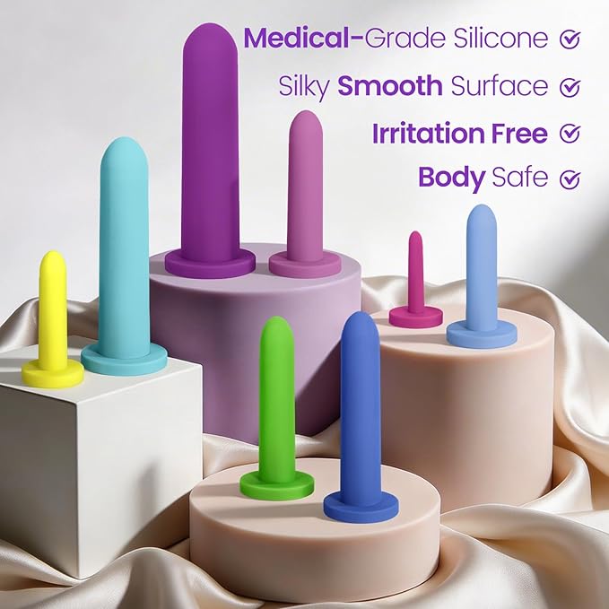 Pelvic Floor Trainer Kit: Silicone Wand Set with Soft & Flexible Design for Gentle Progression, 8 Different Sizes
