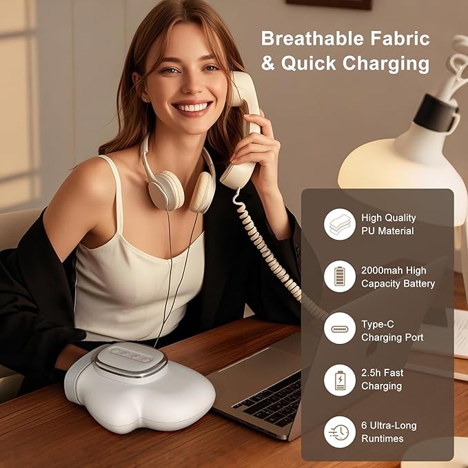 Hand Massager for Arthritis and Carpal Tunnel Relief, Heated Air Compression Therapy for Finger, Palm & Wrist Pain, Portable Cordless Electric Hand Massager
