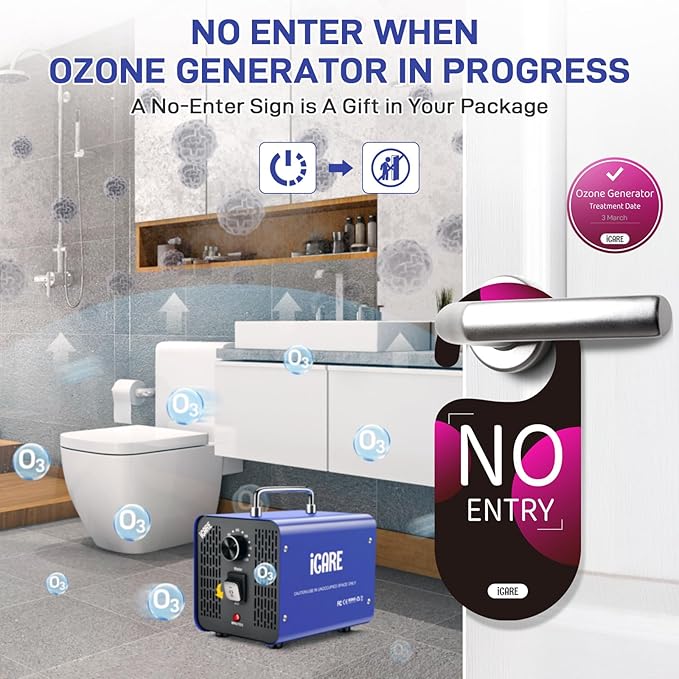 45,000mg/h Commercial Ozone Generator with 600mg/h Water Ozone - Smart Air & Water Purifier for Home, Car, Smoke, Pet Odor Removal, Fruit/Vegetable/Meat/Sea Food Cleaning