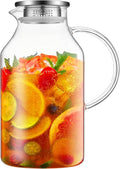 Bivvclaz 3 Liter 101 oz Glass Pitcher with Lid and Handle, Glass Water Pitcher for Fridge, Glass Carafe for Hot/Cold Water, Iced Tea Pitcher, Large Jug for Coffee, Juice and Homemade Beverage