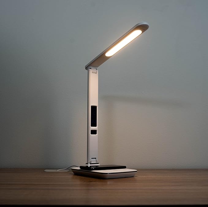 Theralite Carex Radiance Bright Light Therapy Sun Lamp, 10000 LUX Therapy Lamp, LED Bright White Light with Adjustable Brightness, Alarm Clock, Wireless Charging Station, USB Port, White