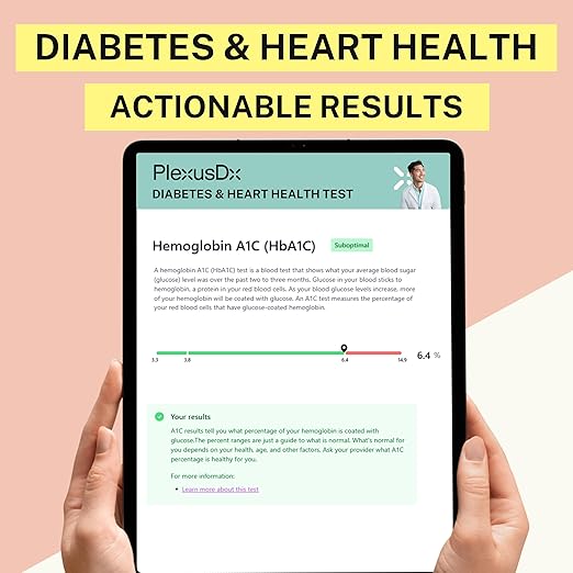 A1C Home Test Kit and Cholesterol Testing Kit | 9 Vital Biomarkers for Diabetes and Heart Health | HbA1c, Glucose, HDL, LDL, VLDL, Triglycerides | Lipids and Blood Sugar Testing Kit