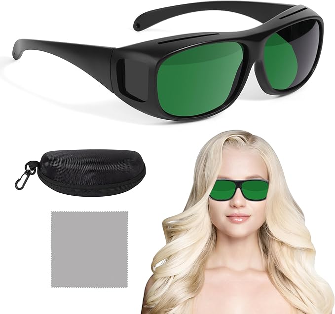 Morfone Red Light Therapy Glasses - Eye Protection for Red Light Therapy (600nm-940nm) - Red Light Therapy Goggles for Home & Spa Use