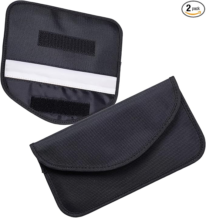 2 PCS Phone Faraday Bags, RFID Signal Blocking Pouch, Anti-Tracking Anti-Theft Car Key Privacy Protection Case, Universal for Most Cars