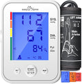 Blood Pressure Monitor for Home Use: Easy@Home Upper Arm Large Cuff BP Machine - Automatic Tensiometer with 3-Color Backlit Hypertension Display and 2 Users, Supports Free MyHeartPal App Scan, EBP-095