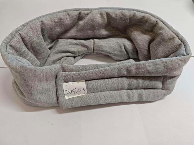 Cotton Sleep Mask for Men & Women, Handmade Eye Mask for Sleeping - Light Blocking/Breathable/Comfortable Blindfold, Eyeshade for Airplane/Nap/Travel with Earplugs (Light Gray)