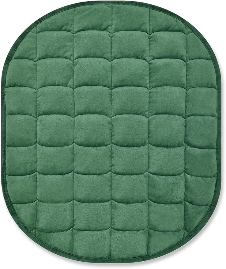 TONGDADA Weighted Lap Blanket 7lbs for Adult,Perfect for Relaxation, Lounging, Napping, Sleeping & Travel,Luxury Minky Weighted Body Blanket,Weighted Throw Blanket-Dark Green Minky Dot, 29" x 24"
