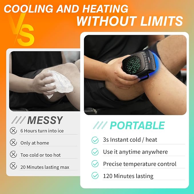 Cold Therapy Machine for Knee Replacement, Heat Cold Therapy Machine 3-in-1 Recovery Cube Instant for Pain Relief Muscle Recovery, Portable Shoulder Ice Packs Machine Alternatives